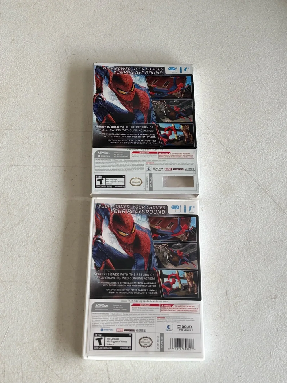 Nintendo Wii The Amazing Spider-Man game